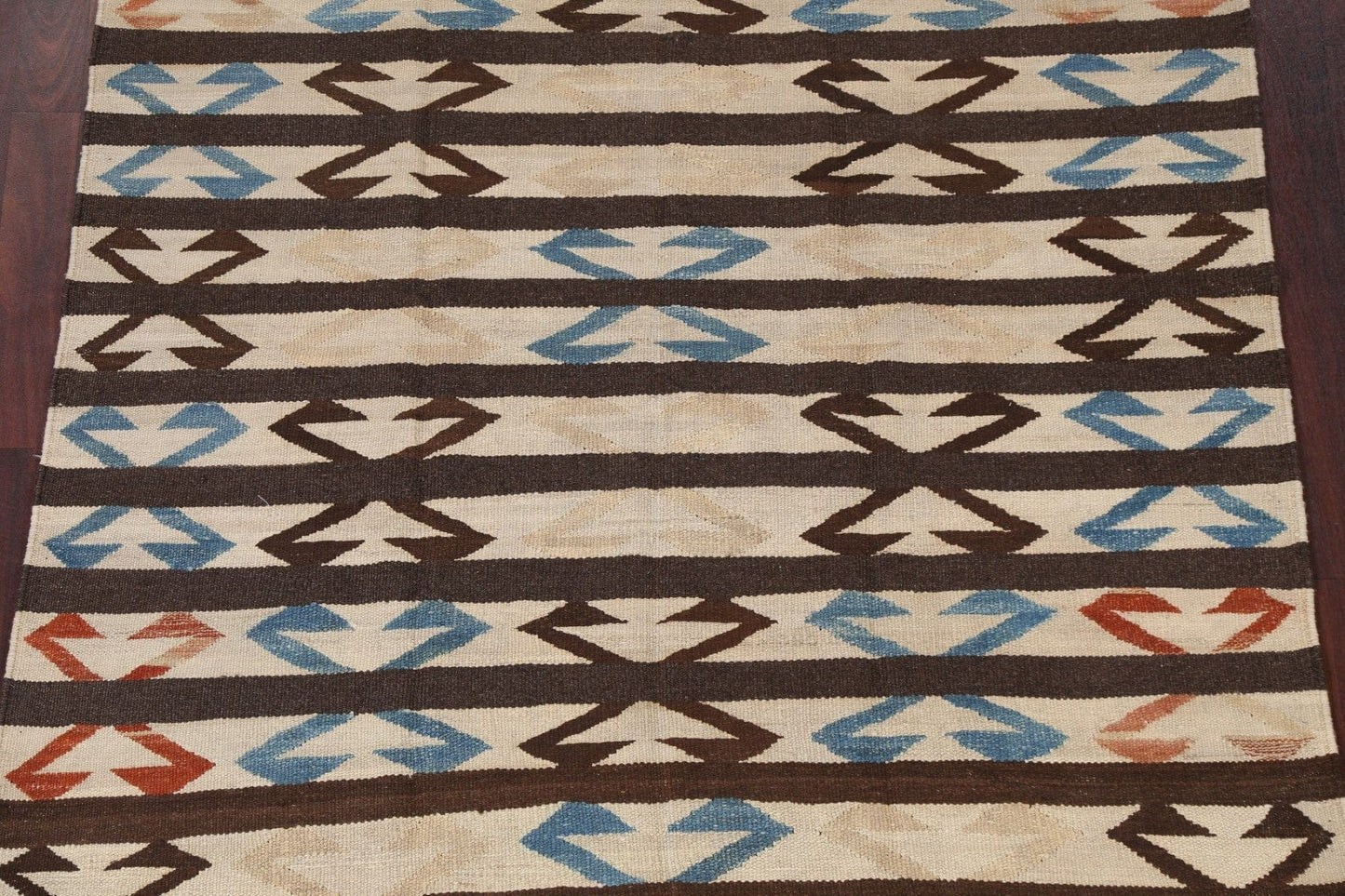 Natural Dye Striped Kilim Oriental Area Rug 5x7