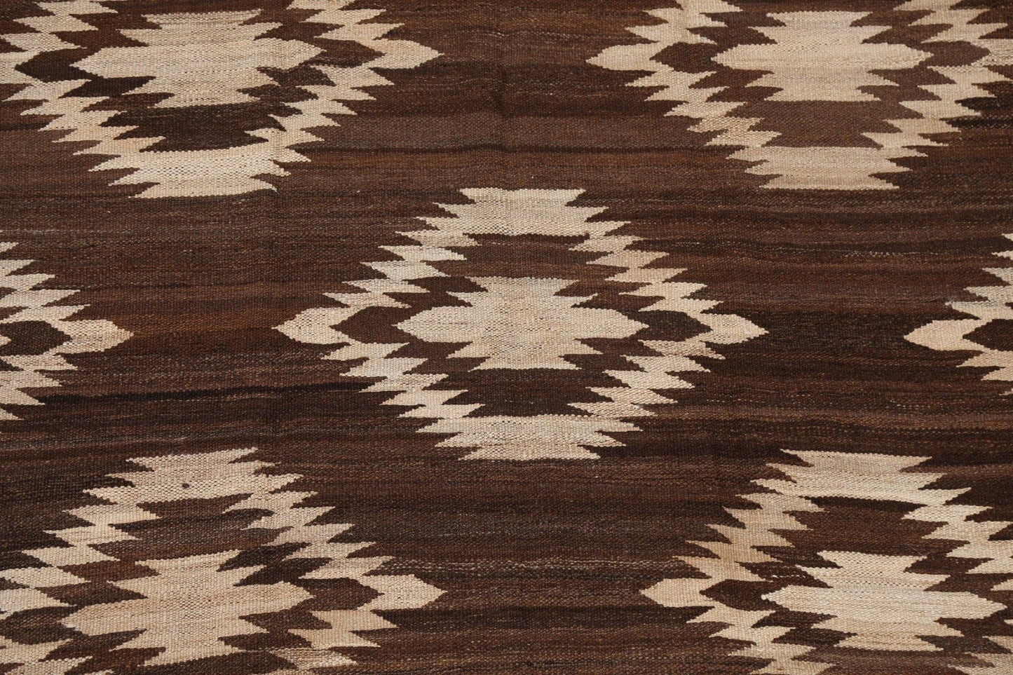 Natural Dye Geometric Kilim Wool Area Rug 5x7