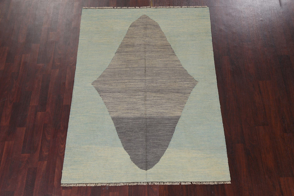 Natural Dye Wool Kilim Oriental Area Rug 5x7