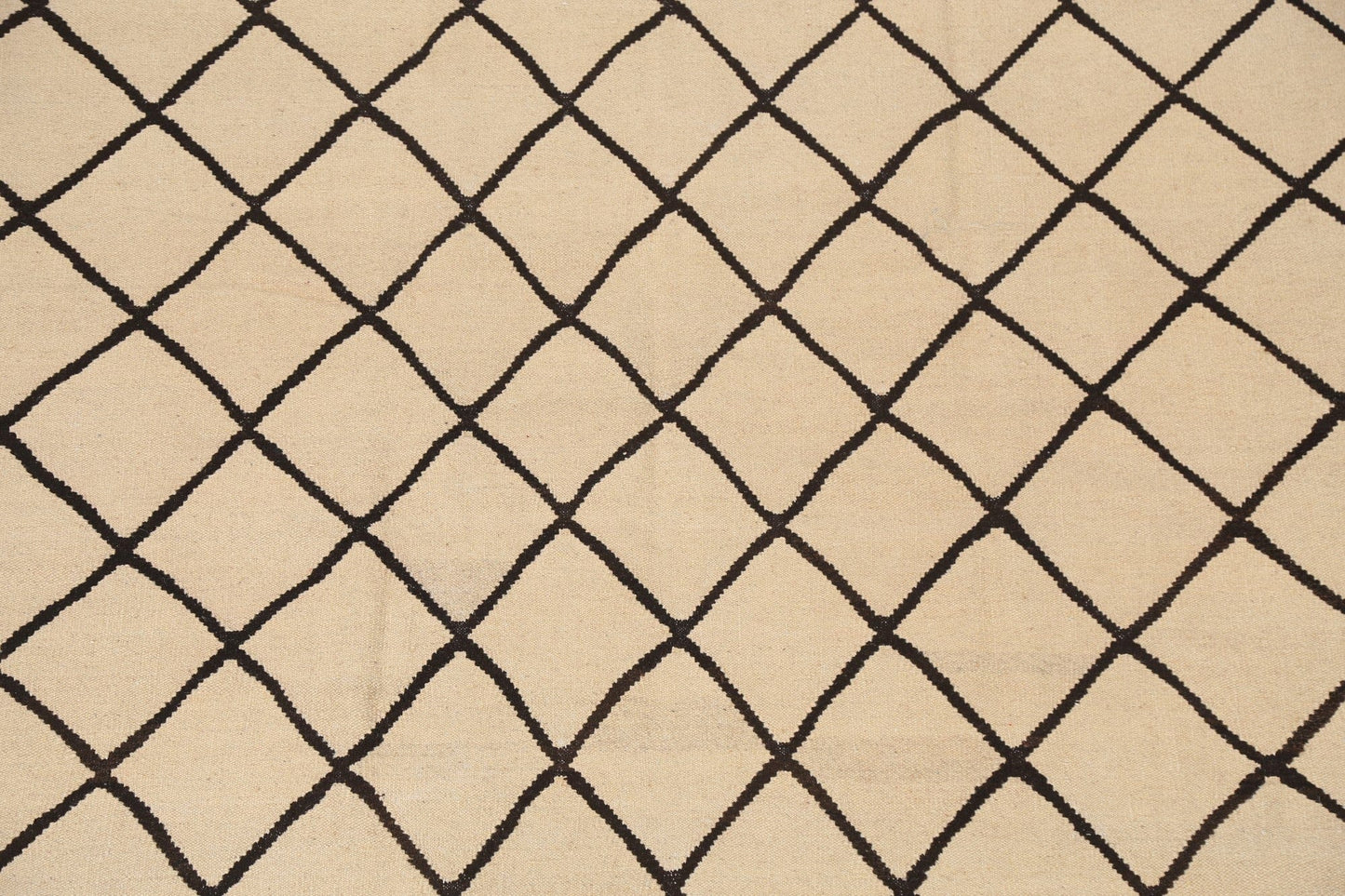 Natural Dye Trellis Kilim Wool Area Rug 6x8