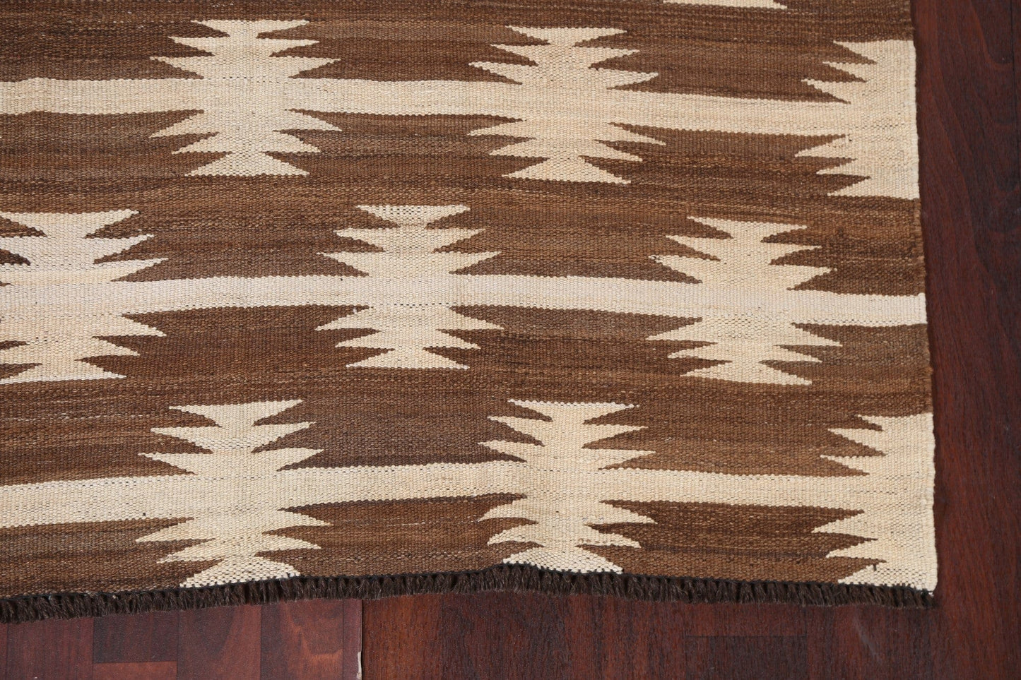 Earth-Tone Natural Dye Kilim Oriental Area Rug 5x6