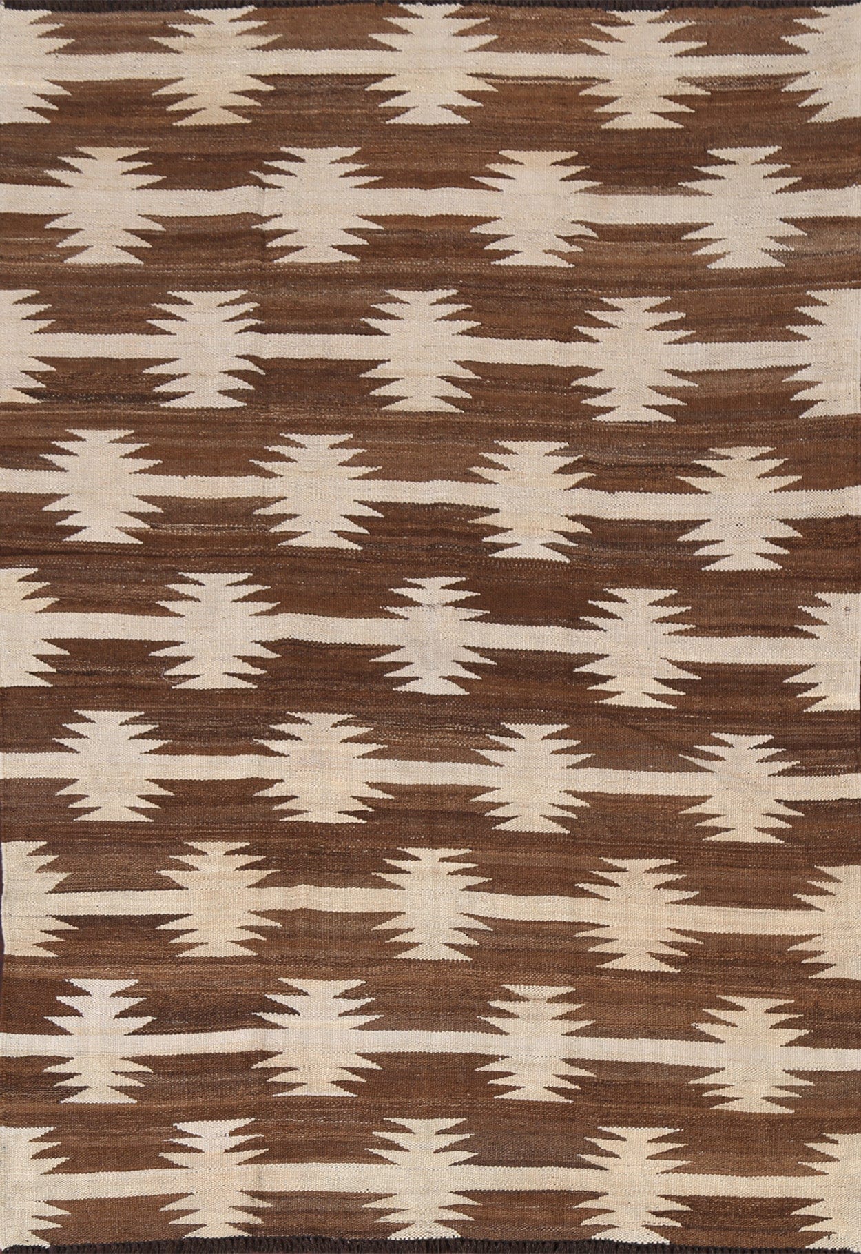 Earth-Tone Natural Dye Kilim Oriental Area Rug 5x6