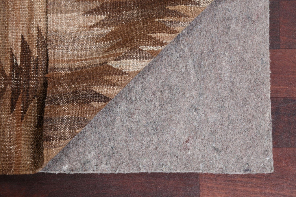 Brown Natural Dye Kilim Wool Area Rug 5x7