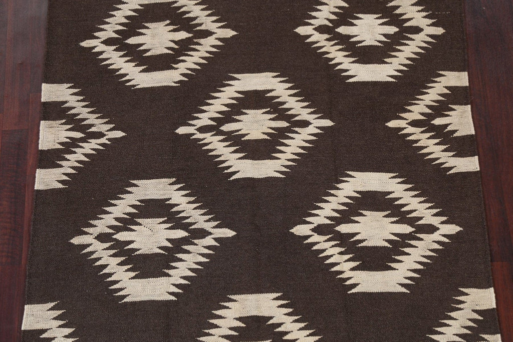 Natural Dye Geometric Kilim Oriental Area Rug 5x7