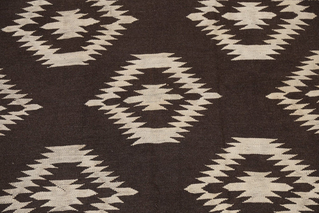 Natural Dye Geometric Kilim Oriental Area Rug 5x7