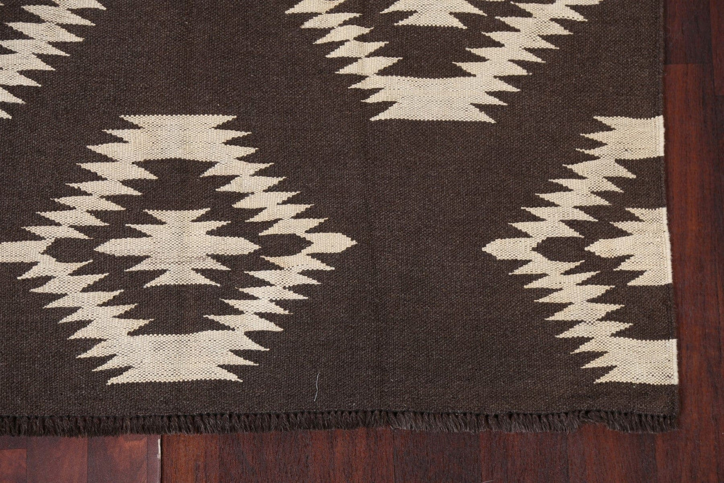 Natural Dye Geometric Kilim Oriental Area Rug 5x7