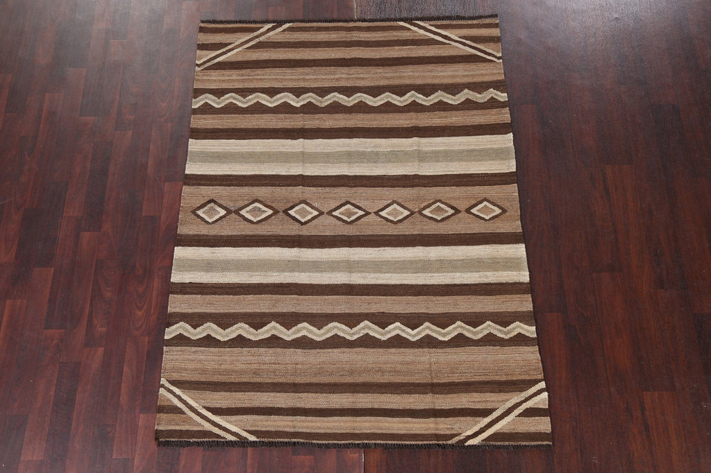 Natural Dye Tribal Kilim Wool Area Rug 5x7