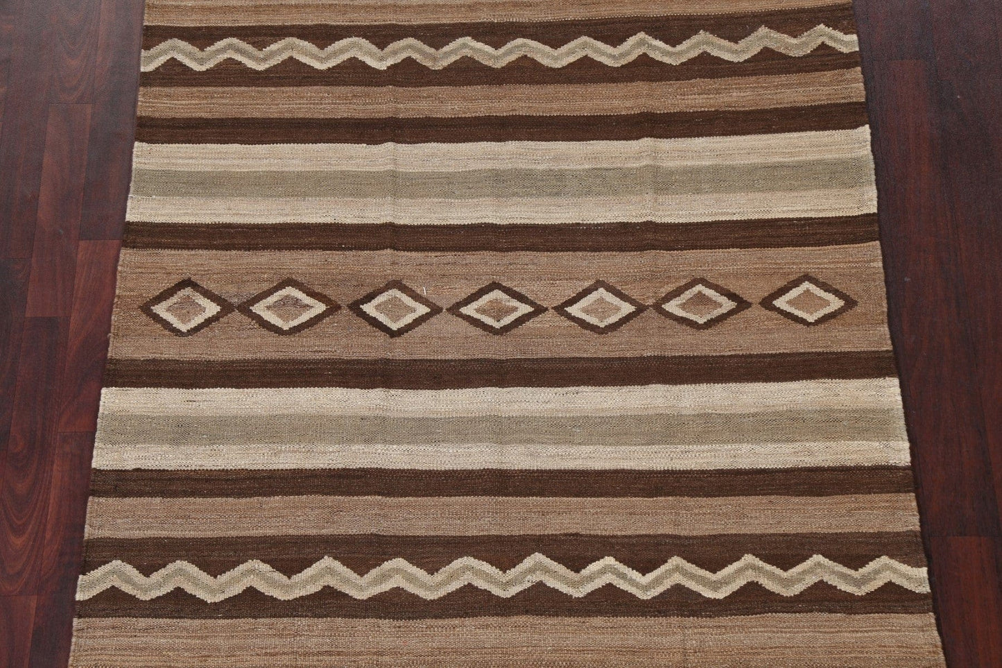 Natural Dye Tribal Kilim Wool Area Rug 5x7