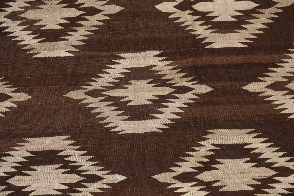 Natural Dye Geometric Kilim Oriental Area Rug 5x7