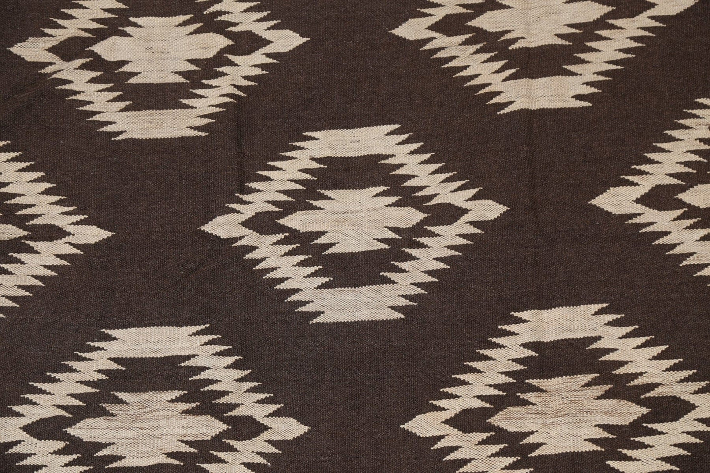 Natural Dye Geometric Kilim Wool Area Rug 5x6