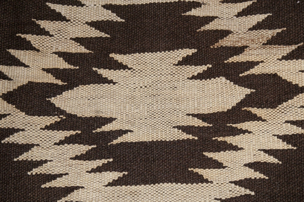 Natural Dye Geometric Kilim Wool Area Rug 5x6