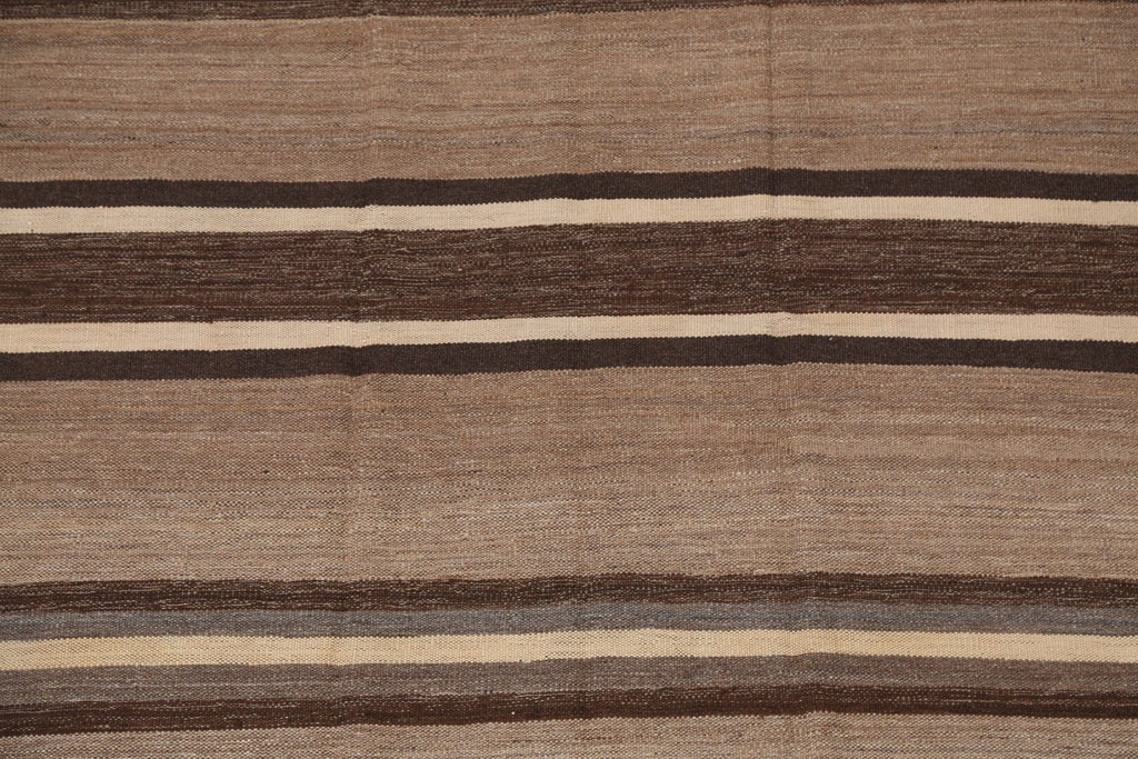 Natural Dye Earth-Tone Kilim Wool Area Rug 5x7