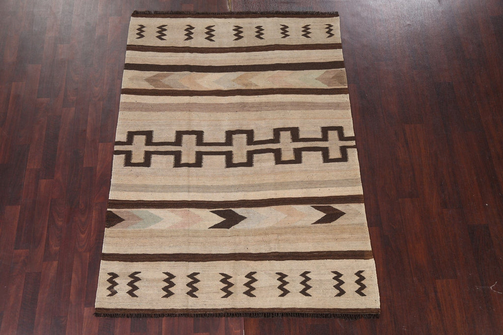 Natural Dye Tribal Kilim Oriental Area Rug 5x7