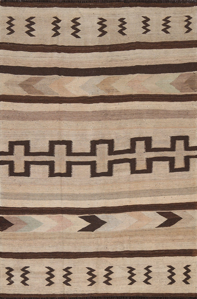 Natural Dye Tribal Kilim Oriental Area Rug 5x7