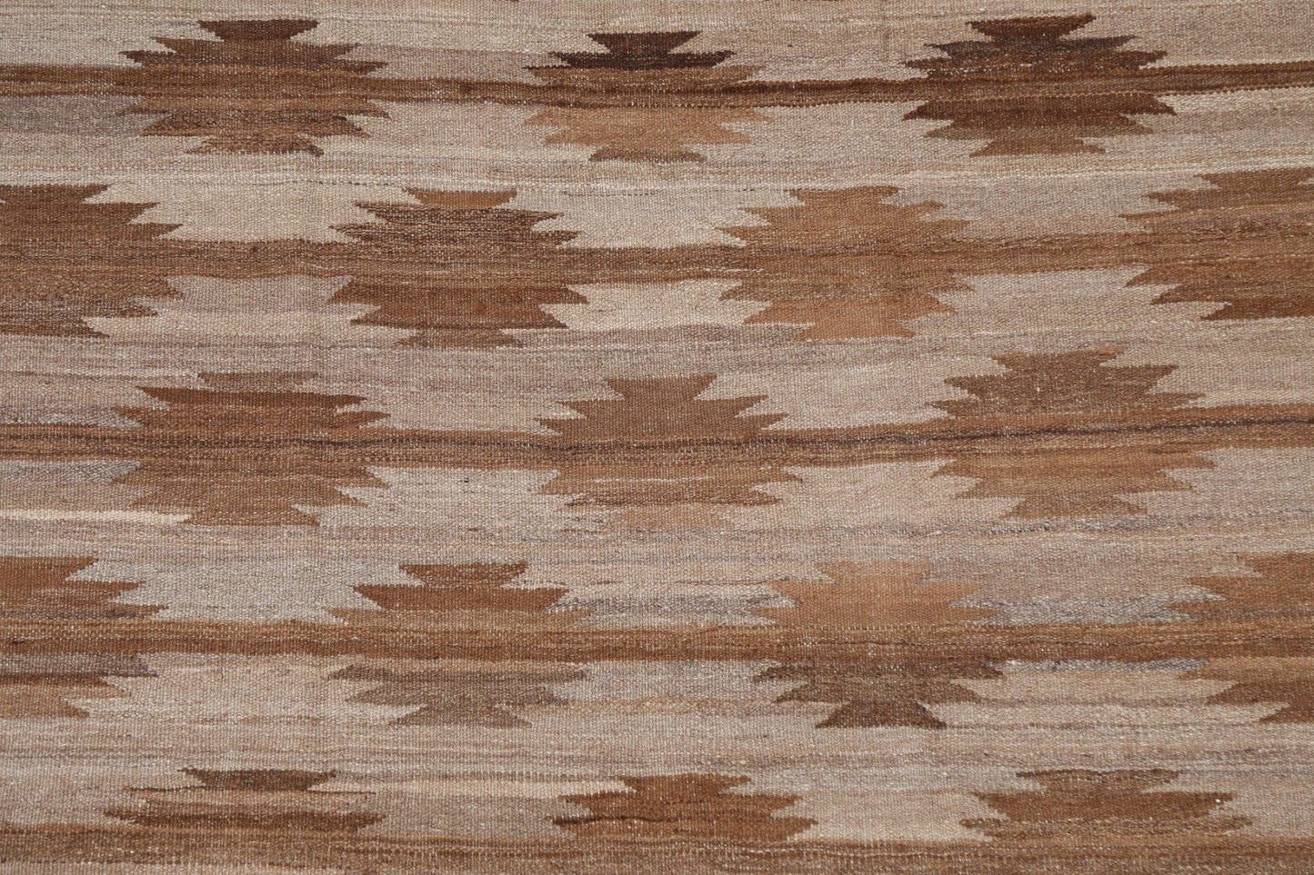 Natural Dye Earth-Tone Kilim Wool Area Rug 5x7