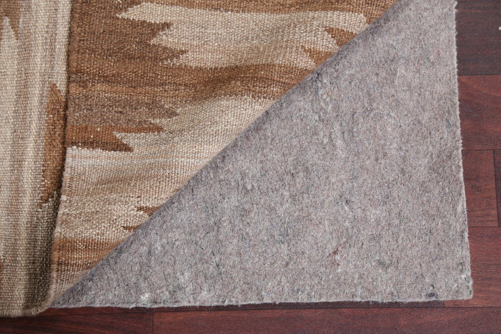 Natural Dye Earth-Tone Kilim Wool Area Rug 5x7