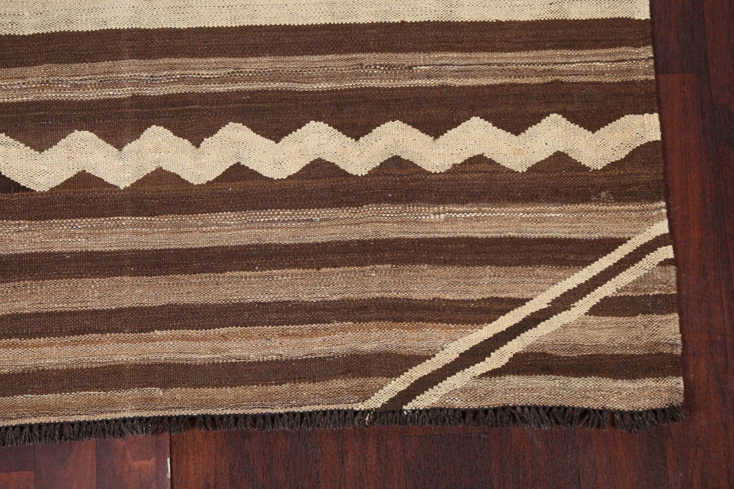 Geometric Natural Dye Kilim Wool Area Rug 5x7