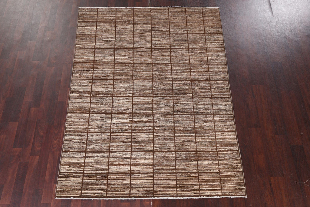 Earth-Tone Gabbeh Kashkoli Wool Area Rug 5x8