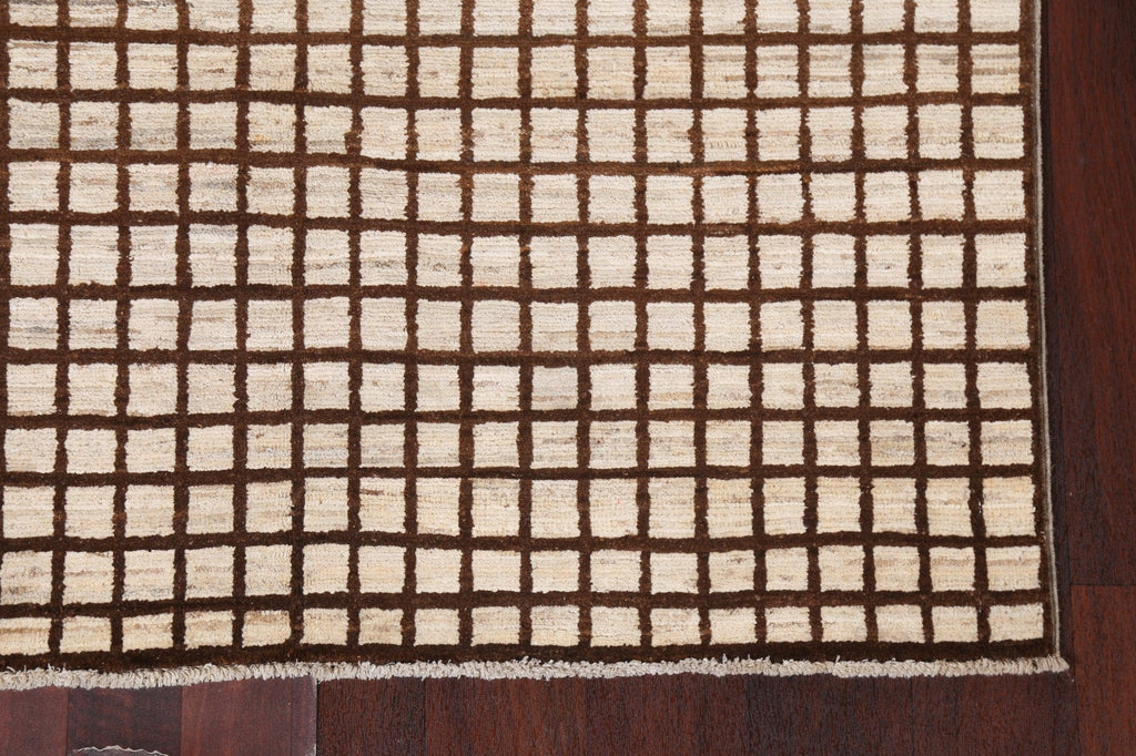 Checkered Gabbeh Kashkoli Wool Area Rug 4x6