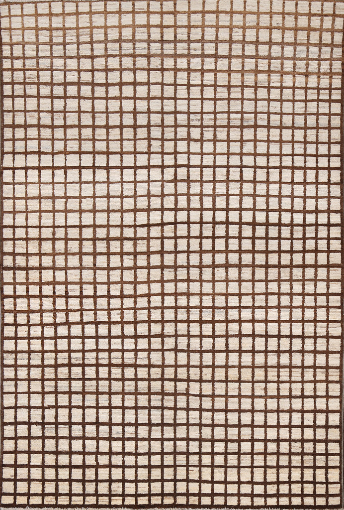 Checkered Gabbeh Kashkoli Wool Area Rug 4x6