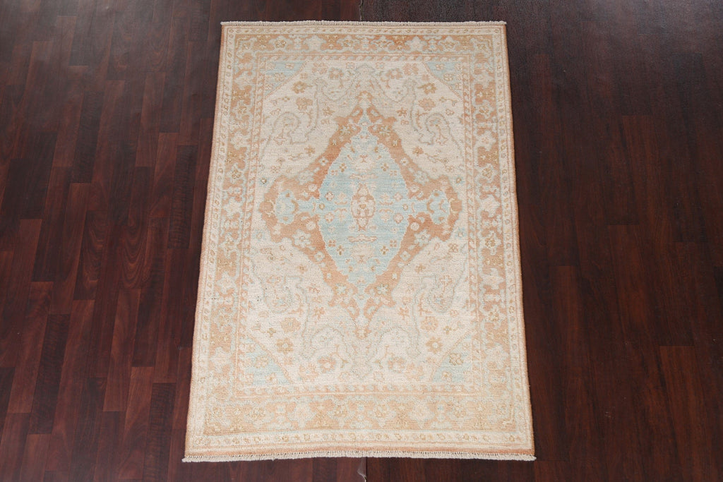 Vegetable Dye Oushak Turkish Area Rug 4x6