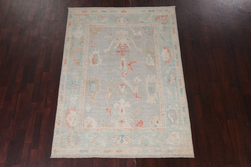 Vegetable Dye Oushak Turkish Area Rug 5x7