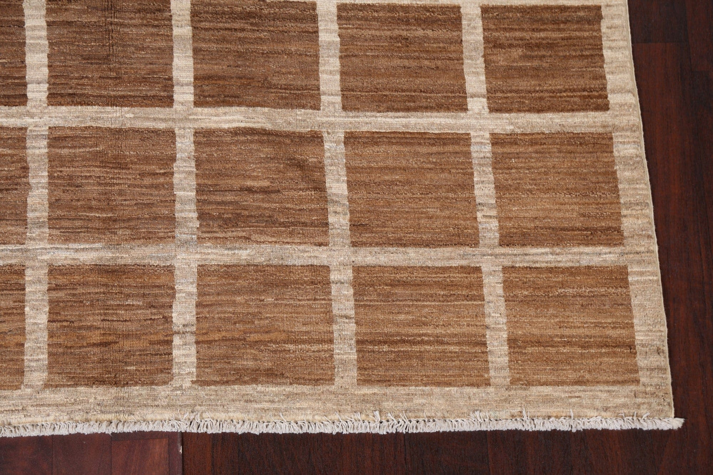 Earth-Tone Checkered Gabbeh Persian Area Rug 6x8