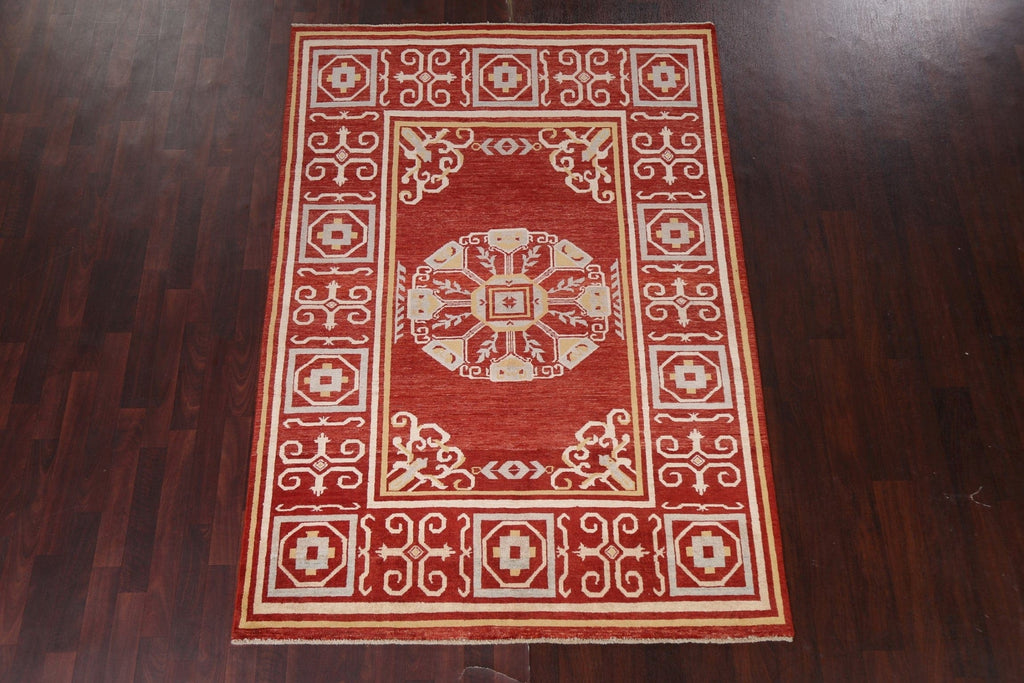 Red Gabbeh Kashkoli Wool Area Rug 5x8