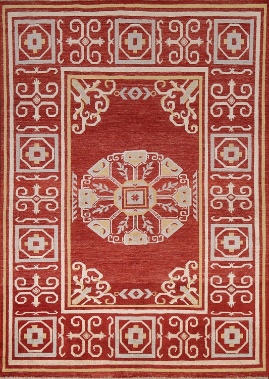 Red Gabbeh Kashkoli Wool Area Rug 5x8