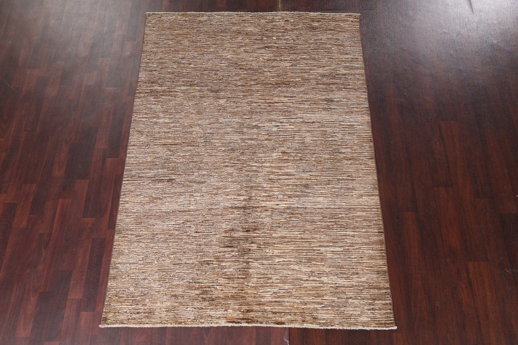 Earth-Tone Gabbeh Kashkoli Handmade Area Rug 5x8