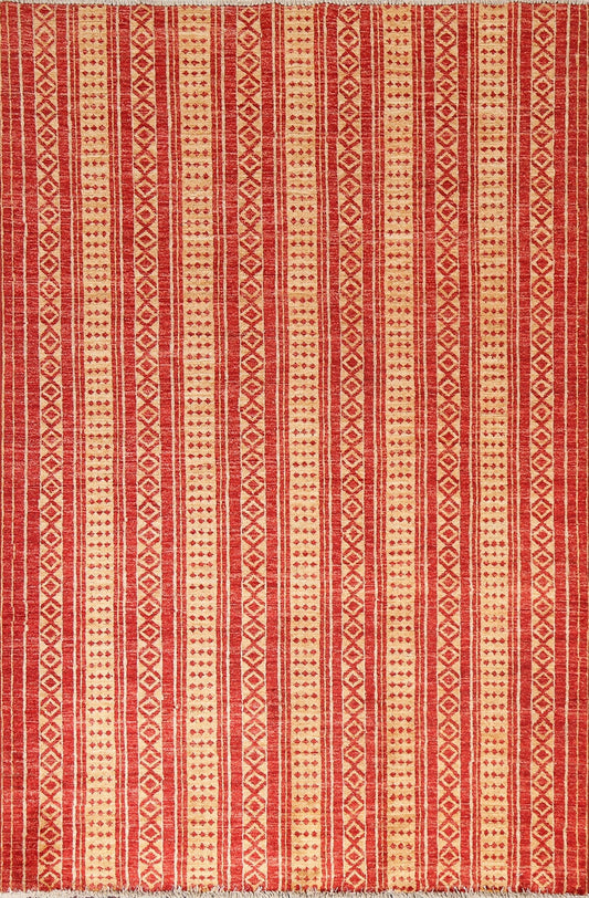 Striped Gabbeh Kashkoli Oriental Area Rug 5x7