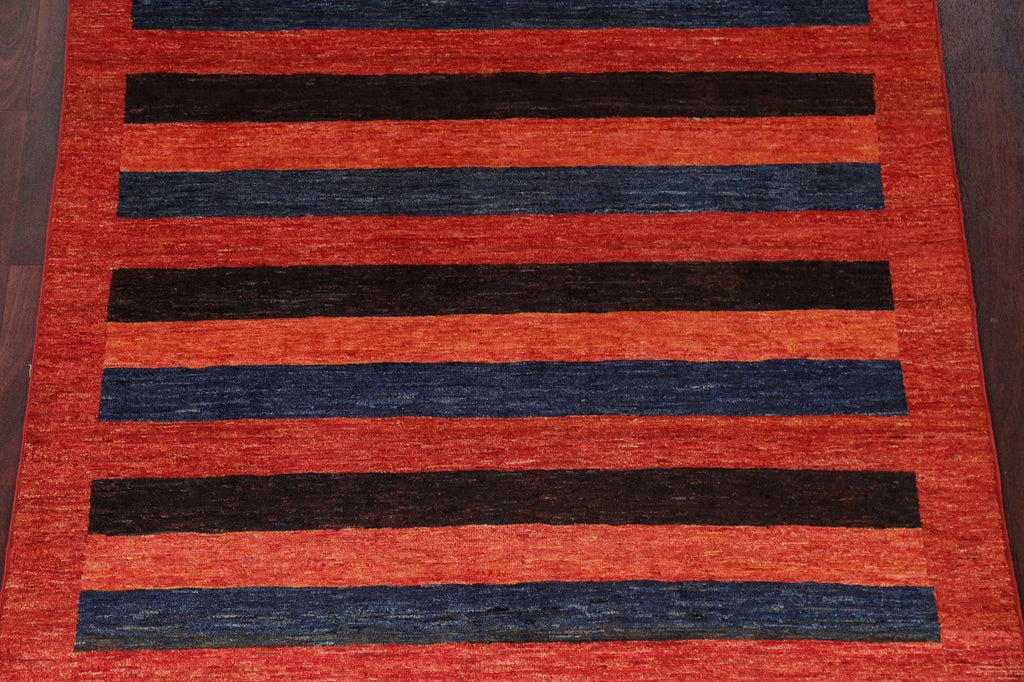 Striped Gabbeh Persian Area Rug 5x7