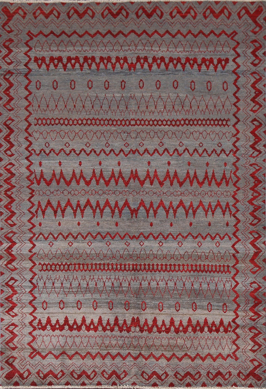 Handmade Gabbeh Kashkoli Wool Area Rug 6x8