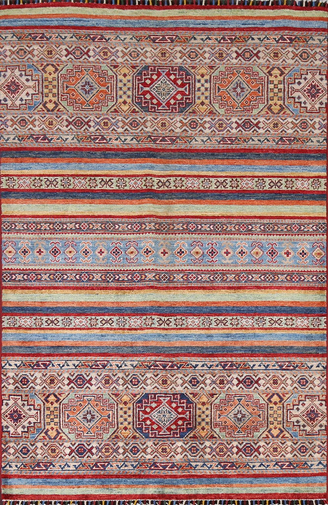 Vegetable Dye Kazak Oriental Area Rug 4x6