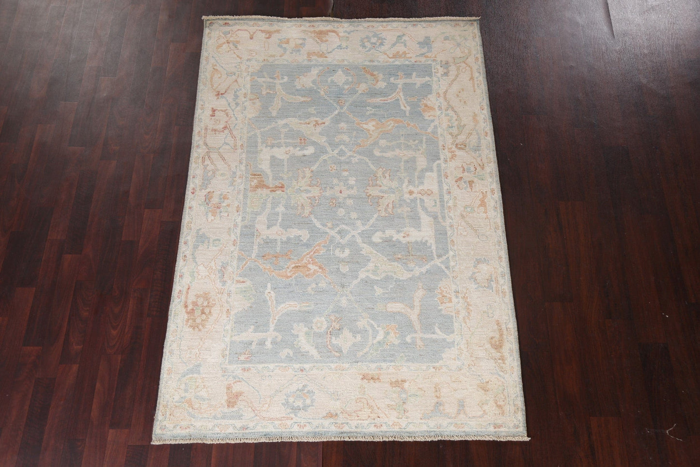 Vegetable Dye Wool Oushak Turkish Area Rug 5x8