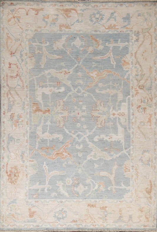 Vegetable Dye Wool Oushak Turkish Area Rug 5x8