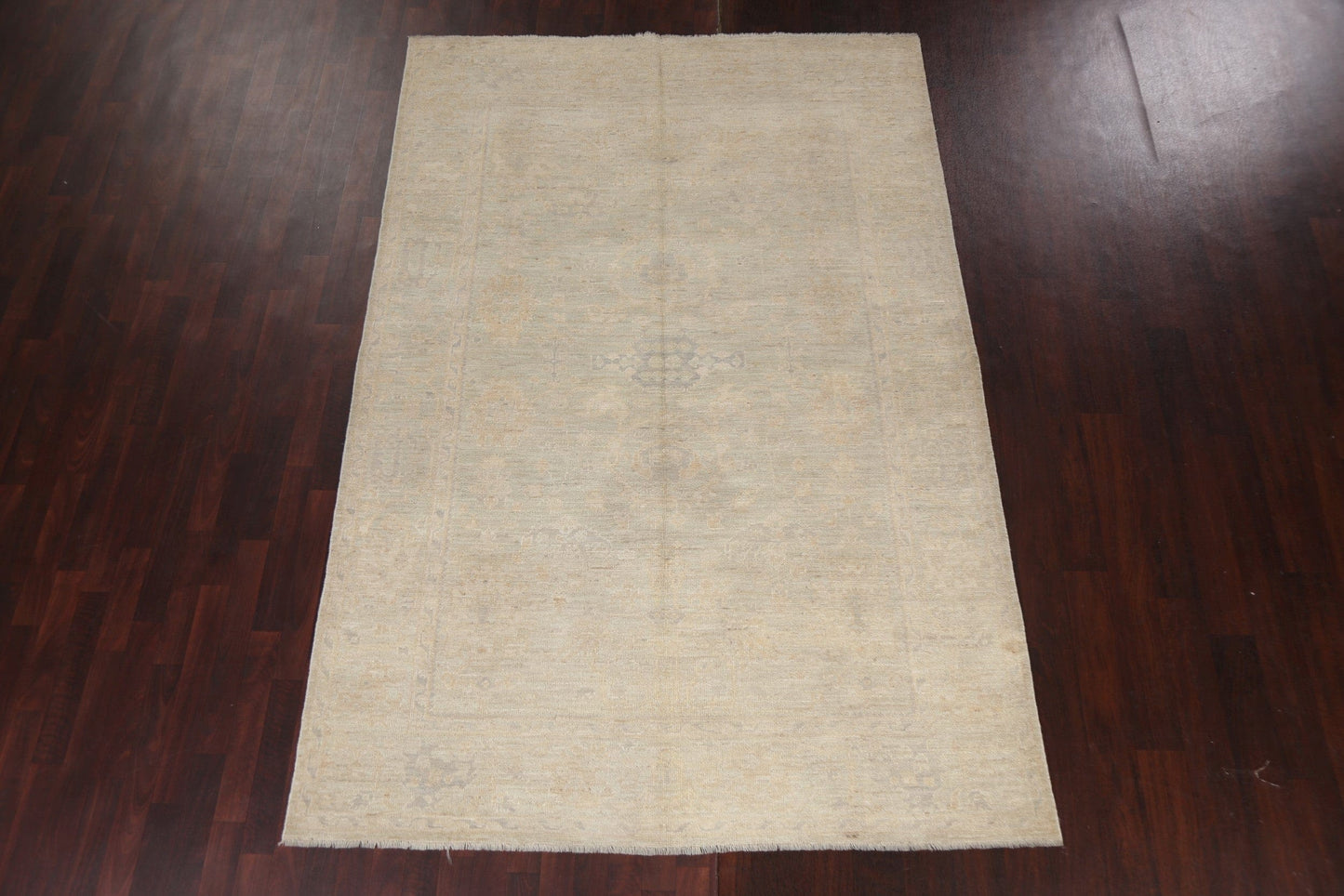 Muted Vegetable Dye Oushak Turkish Area Rug 6x9