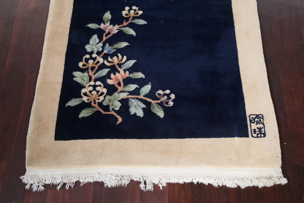 Nature Print Art Deco Handmade Wool Rug 3x5