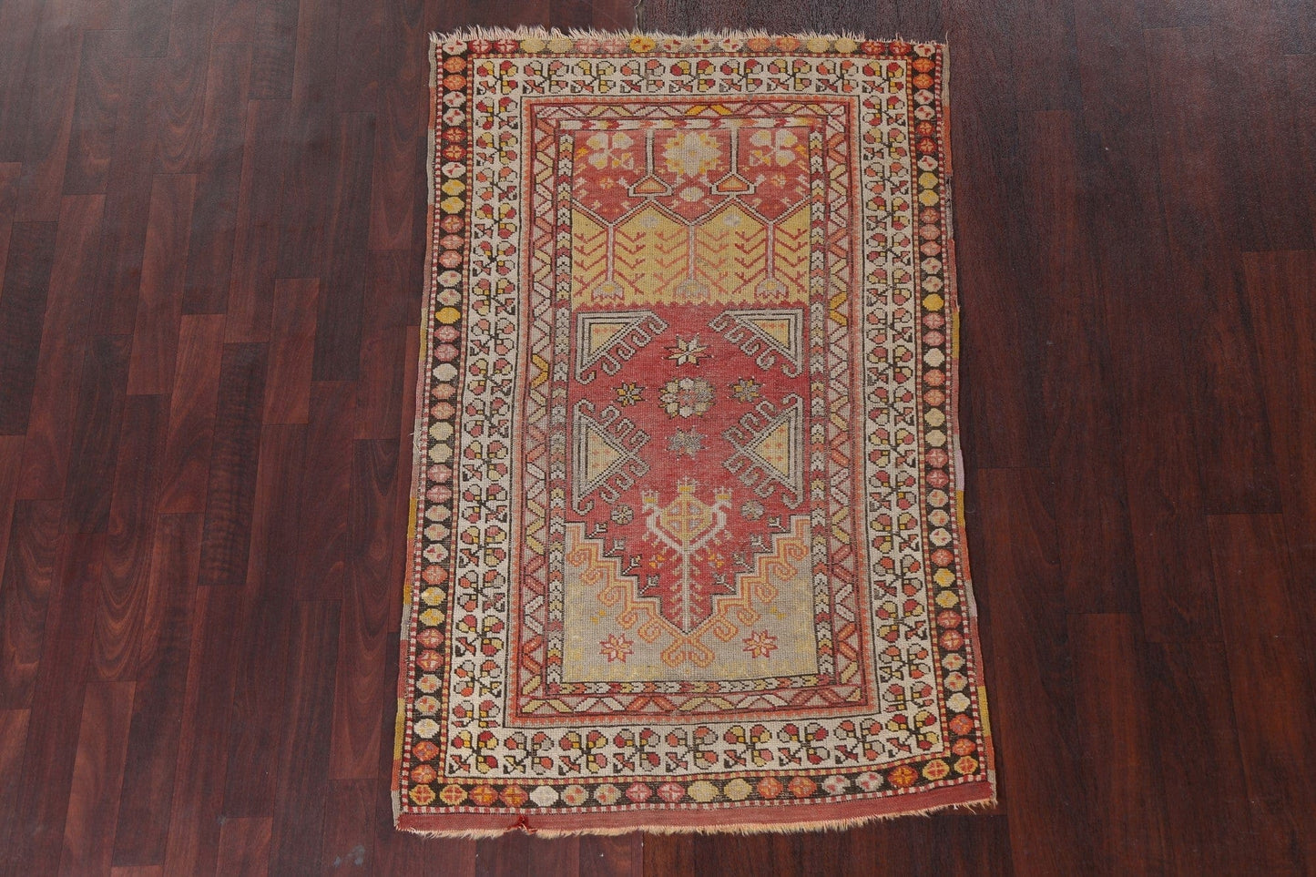 Antique Vegetable Dye Anatolian Turkish Area Rug 3x5