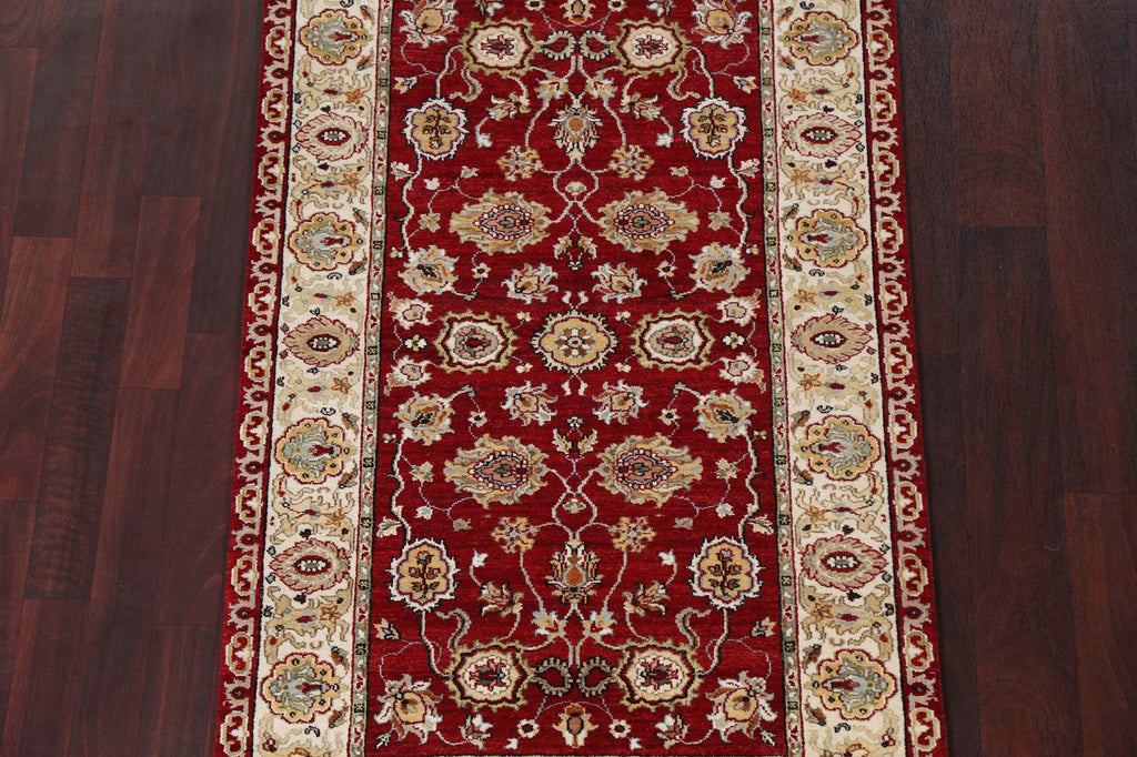 Vegetable Dye Red Agra Wool Handmade Rug 3x5