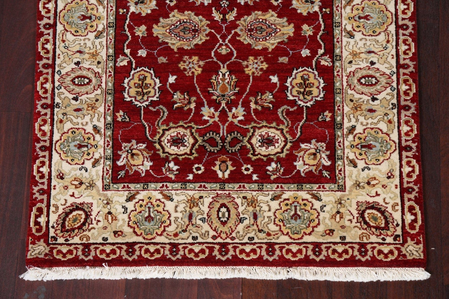 Vegetable Dye Red Agra Wool Handmade Rug 3x5