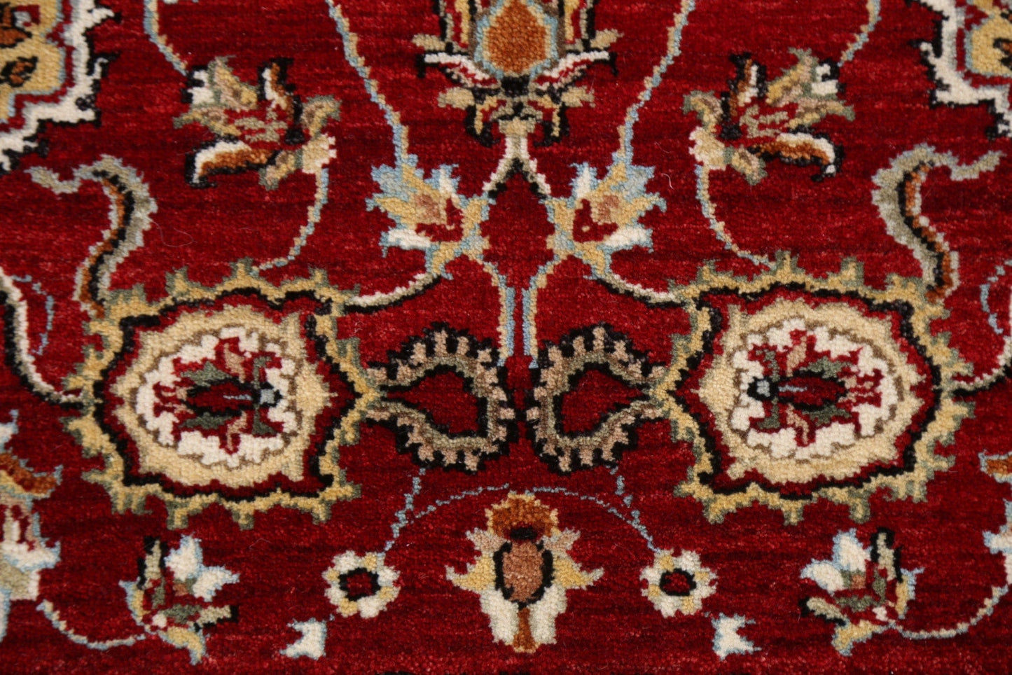 Vegetable Dye Red Agra Wool Handmade Rug 3x5