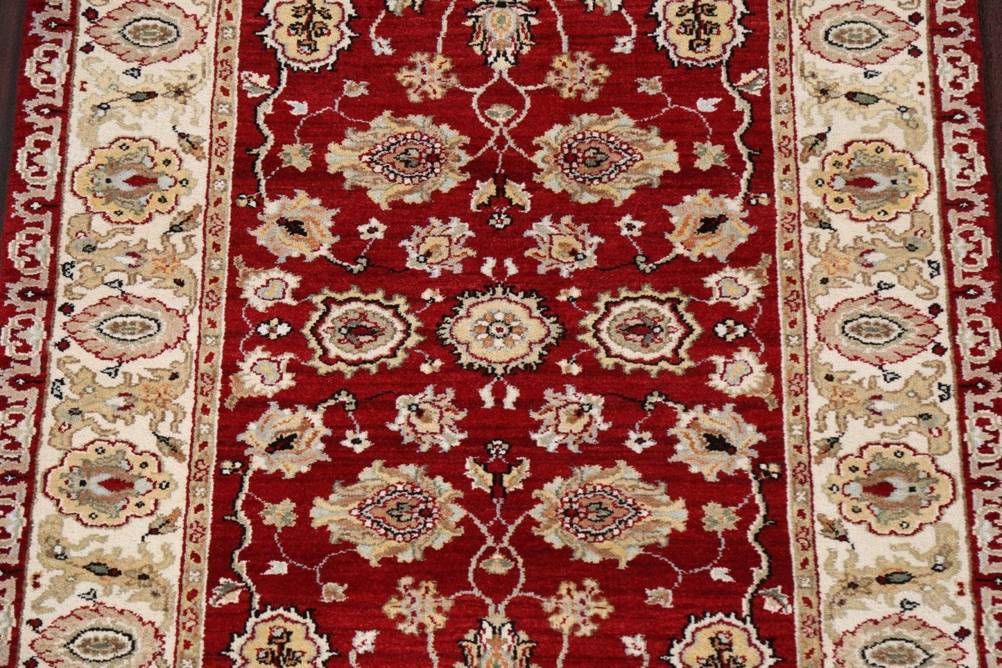 Vegetable Dye Red Agra Wool Handmade Rug 3x5