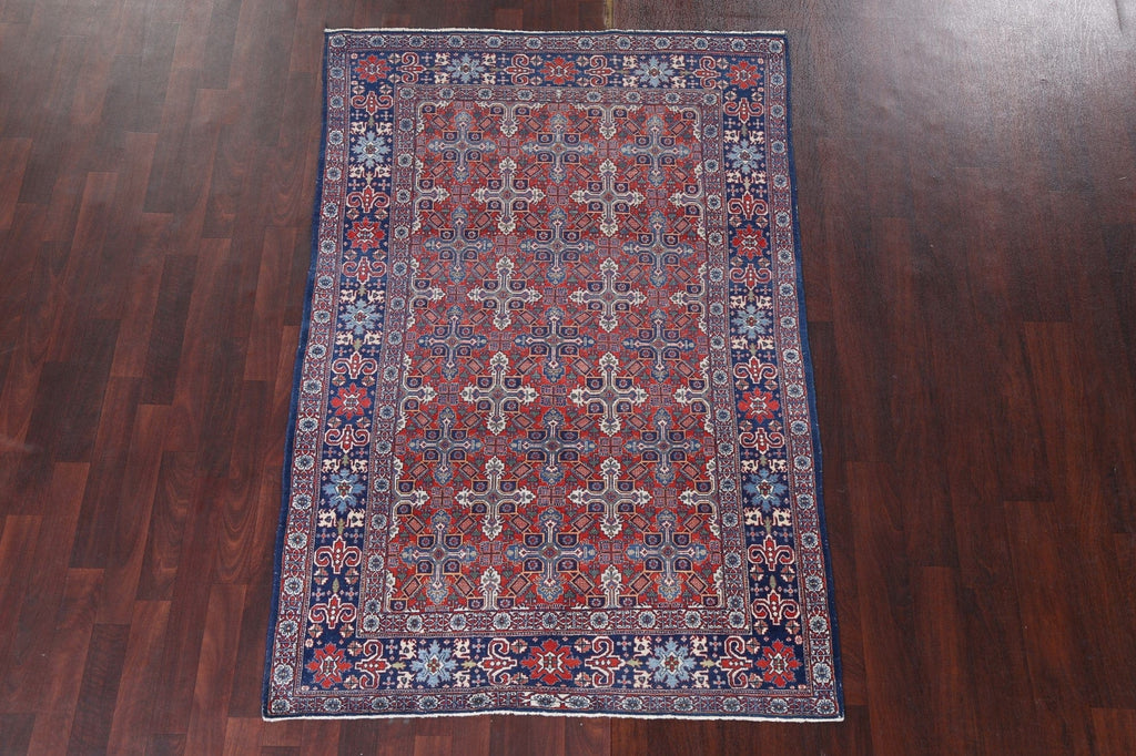 Antique Vegetable Dye Shirvan Wool Area Rug 4x7