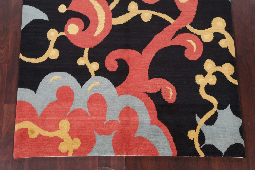 Abstract Nepalese Vegetable Dye Area Rug 5x7