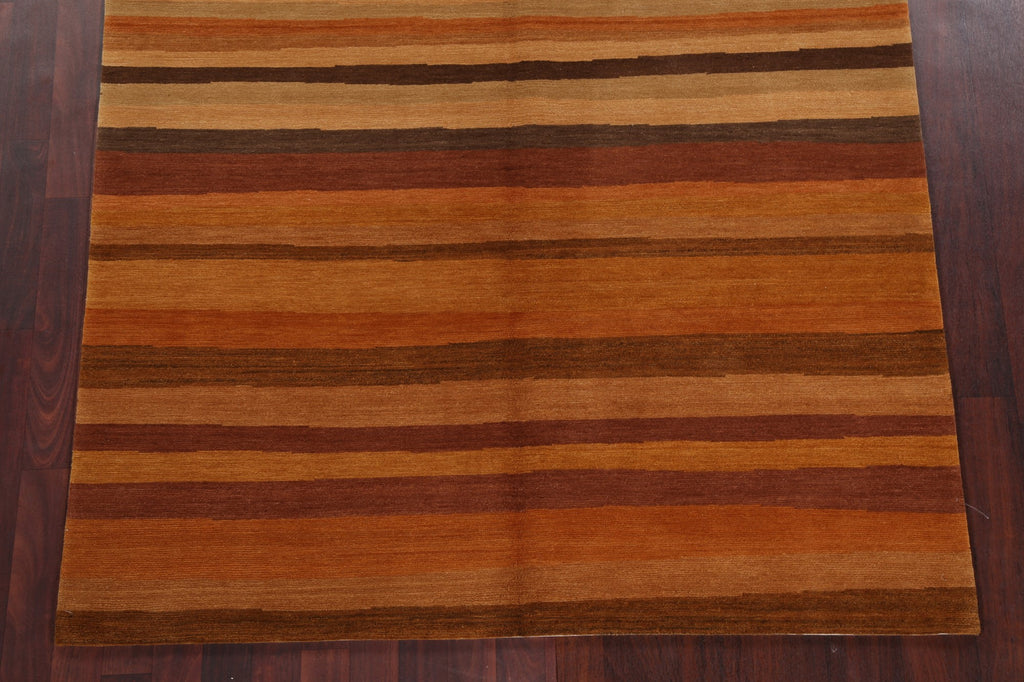 Vegetable Dye Nepalese Striped Area Rug 5x8