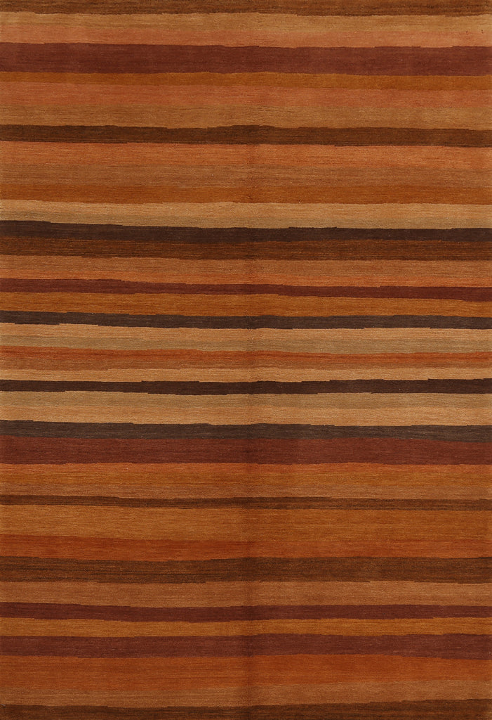 Vegetable Dye Nepalese Striped Area Rug 5x8