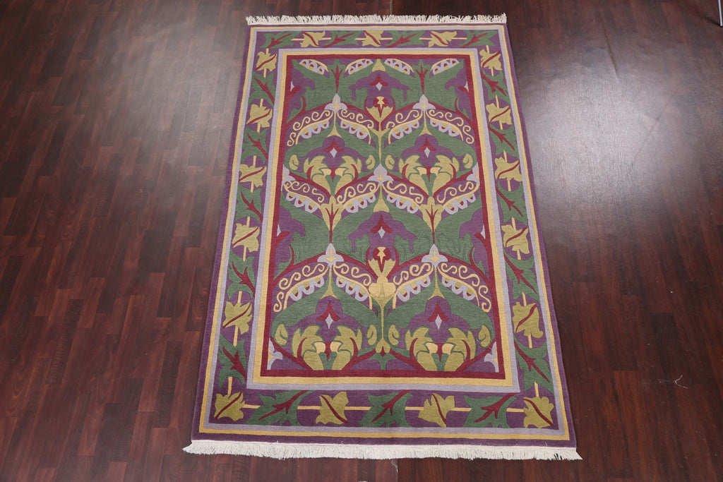 Vegetable Dye Wool Nepalese Abstract Area Rug 6x10