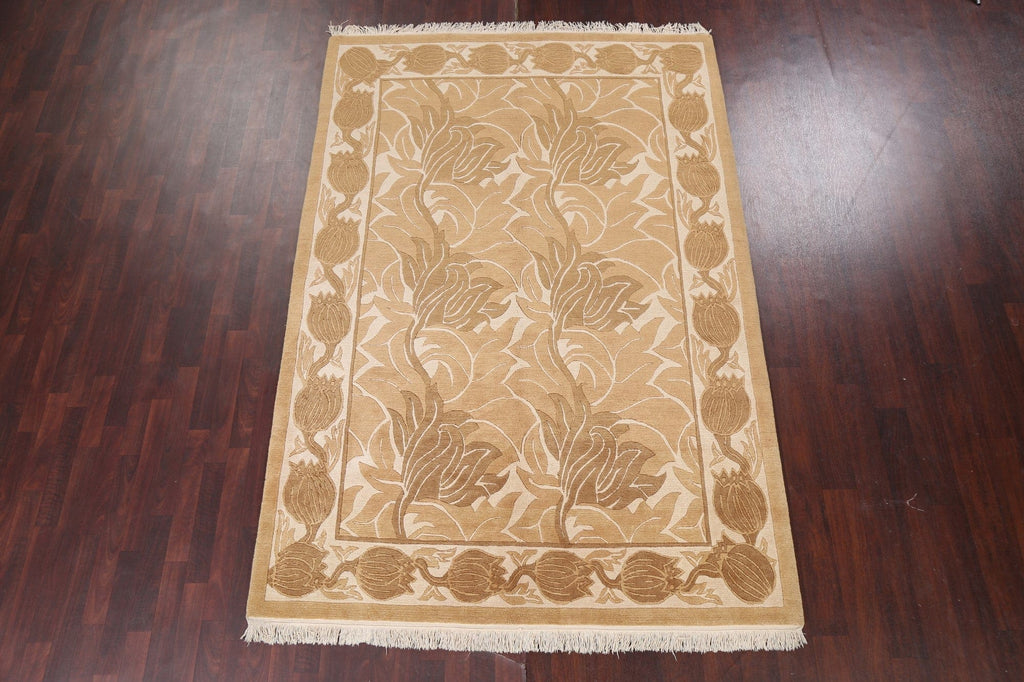 Nature Print Nepalese Vegetable Dye Area Rug 6x9