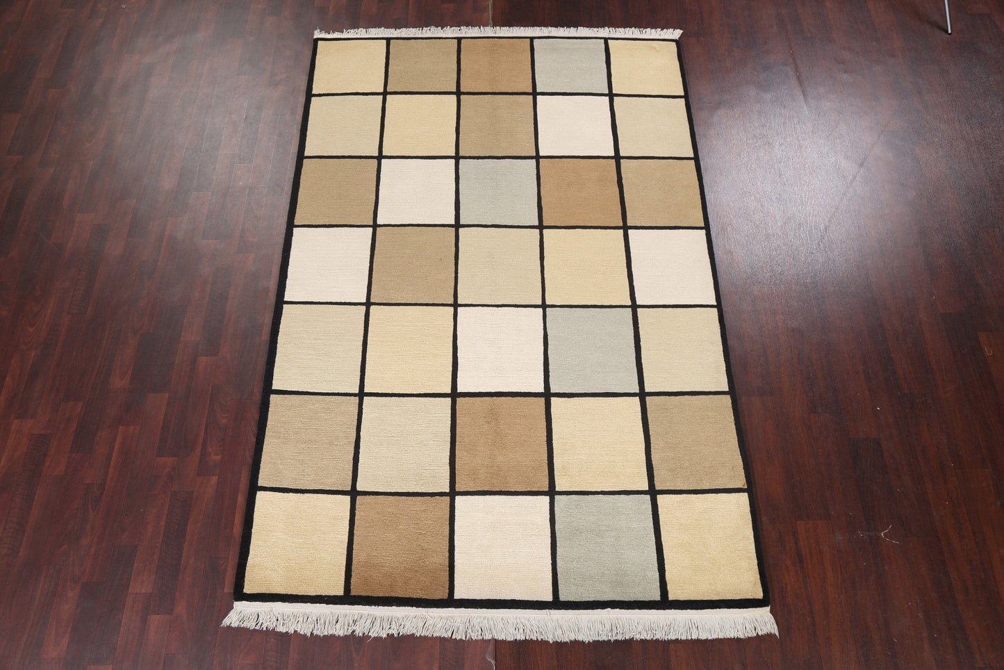 Checkered Nepalese Vegetable Dye Area Rug 6x9